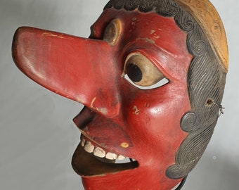 Theater Aufführung Vintage Komiker Maske: "Topeng Kelono" von Theater Art Gallery