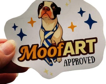 MoofART the Dog Approved Sticker