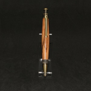 Bethlehem Olivewood Super Click Pen in Antique Brass
