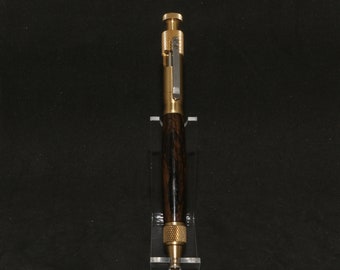 Ziricote Clip Bolt Action Pen in Messing (Retired)