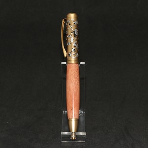 Bethlehem Carob Filigree Twist Pen in Satin Gold & Satin Chrome (Retired Pen Kit)