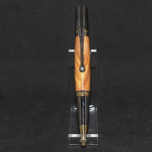 Bethlehem Olivewood Majestic Squire Twist Pen in Gunmetal and Titanium Gold