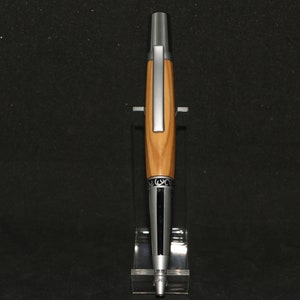 Bethlehem Olivewood Elegant Sierra Twist Pen in Chrome and Satin Chrome