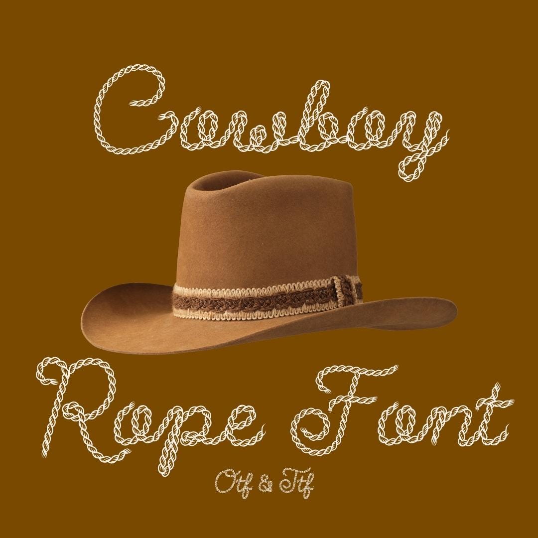 Cowboy Rope Writing Cowboy Rope Font | Wild West Rope Letters for Logos & Western Designs ...