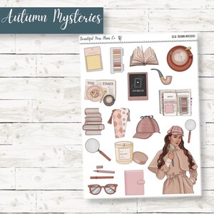 Autumn Mysteries // Deco // Planner Stickers // Fall Stickers // Autumn Stickers // Bookish Stickers // Mystery Stickers