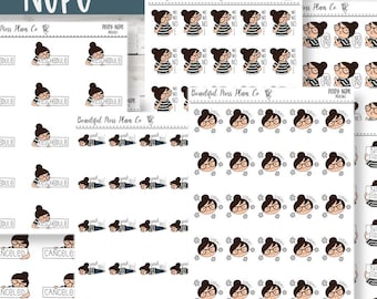 Posey: Nope // Planner Stickers // Character Stickers // Nope Stickers // Reschedule // Canceled