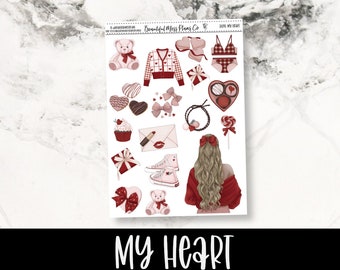 My Heart // Deco // Planner Stickers // Valentine Stickers