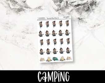 Posey: Camping // Planner Stickers // Character Stickers // Camping Stickers