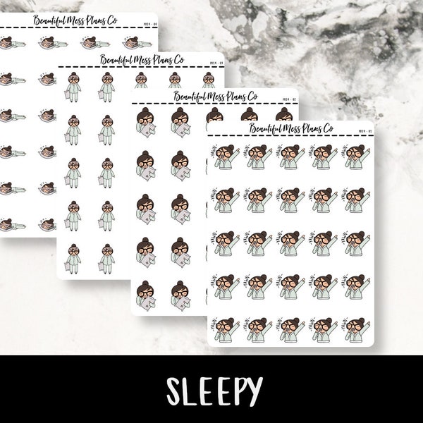 Sleepy Stickers - Etsy