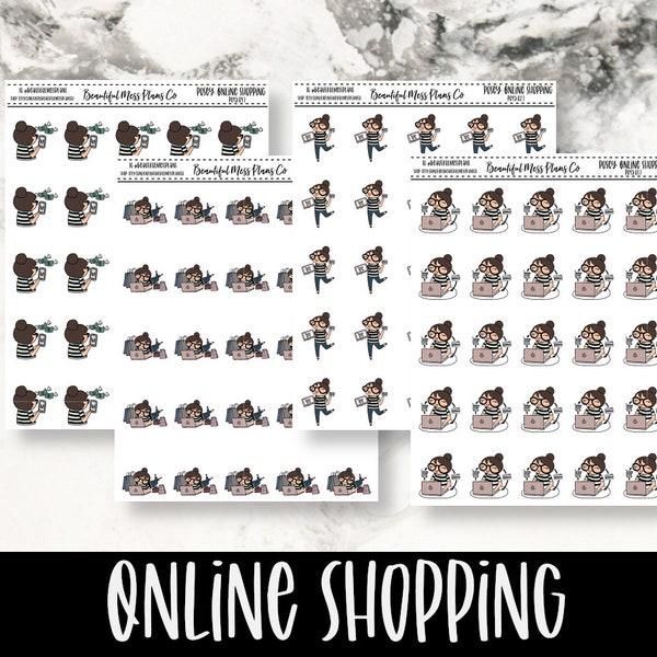 Posey: Online Shopping // Planner Stickers // Character Stickers // Shopping Stickers
