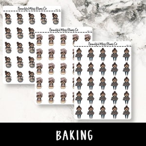 Posey: Baking // Planner Stickers // Character Stickers // Baking Stickers