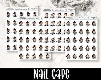 Posey: Nail Care // Planner Stickers // Character Stickers // Nail Stickers // Pamper Stickers // Self Care Stickers // Manicure // Pedicure