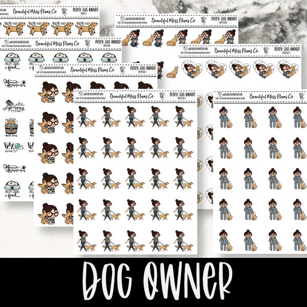 Posey: Dog Owner // Planner Stickers // Character Stickers // Dog Stickers