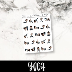 Posey: Yoga // Planner Stickers // Character Stickers // Yoga Stickers // Fitness Stickers // Wellness Stickers