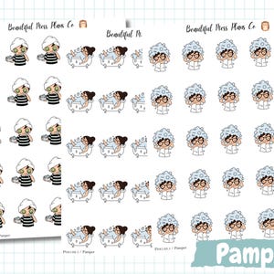 Posey Pamper Planner Stickers: Self Care, Face Mask, Bath