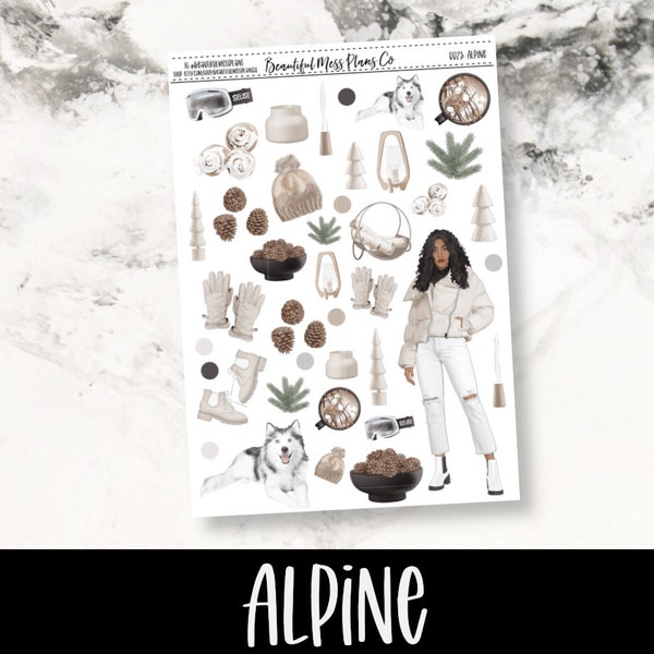 Alpine // Deco // Planner Stickers // Winter Stickers