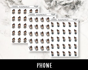 Posey: Phone // Planner Stickers // Character Stickers // Phone Stickers // Texting Stickers