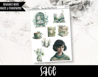 Sage Sticker Sheet // Planner Stickers // Bujo Stickers // Journaling Stickers