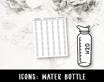 Water Bottle Icons // Functional Stickers