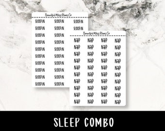 Sleep Planner Stickers // Script Stickers // Sleep Stickers // Nap Stickers // Sleep In Stickers