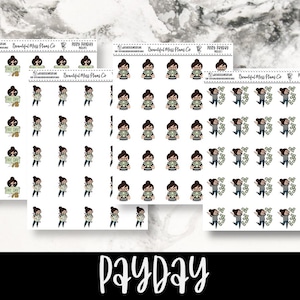 Posey: Payday // Planner Stickers // Character Stickers // Payday Stickers // Finance Stickers // Money Stickers // Budget Stickers