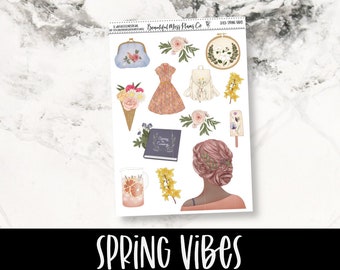 Spring Vibes // Deco // Planner Stickers // Spring Stickers