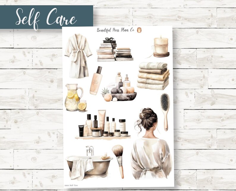 Self Care Sticker Sheet // Planner Stickers // Bujo Stickers ...