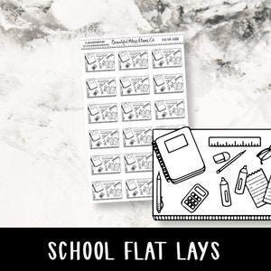 Flat Lay: School // Planner Stickers // Flat Lay Stickers // School Stickers