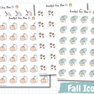 Doodle Fall Icon Stickers: Planner & Journal Stickers
