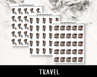 Posey: Travel // Planner Stickers // Character Stickers // Travel Stickers