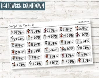 Posey: Halloween Countdown // Planner Stickers // Character Stickers // Halloween Stickers