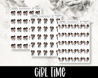 Posey: Girl Time // Planner Stickers // Character Stickers // Friend Stickers