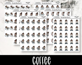 Posey: Coffee // Planner Stickers // Character Stickers // Coffee Stickers