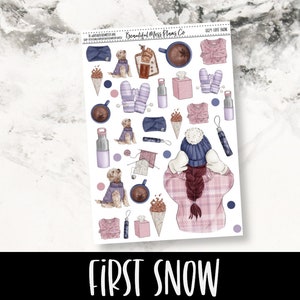 First Snow // Deco // Planner Stickers // Winter Stickers