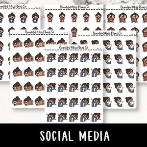 Posey: Social Media // Planner Stickers // Character Stickers // Pinterest // Etsy // Facebook // Twitter // Youtube // Instagram
