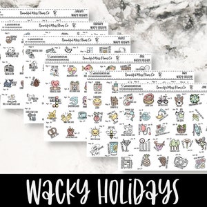 Vacances délirantes : janvier - juin // Agenda Stickers // Stickers personnages