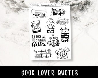 Book Lover Quote Stickers // Planner Stickers // Quote Stickers // Reading Stickers // Book Stickers