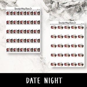 Posey: Date Night // Planner Stickers // Character Stickers // Date Night Stickers // Relationship Stickers