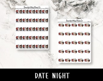 Posey: Date Night // Planner Stickers // Character Stickers // Date Night Stickers // Relationship Stickers