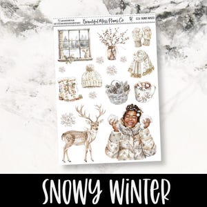 Snowy Winter // Deco // Planner Stickers // Winter Stickers