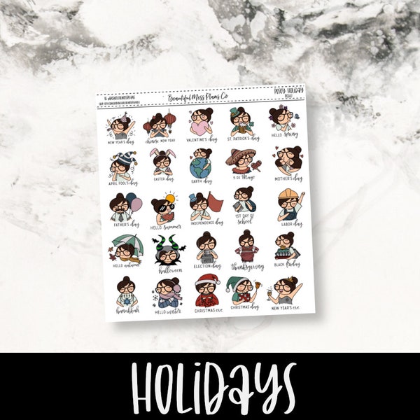 Posey: Holidays // Planner Stickers // Character Stickers