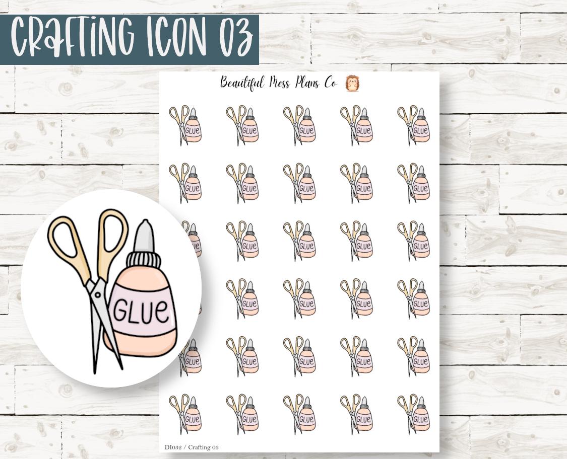 Doodle Crafting Icon Stickers: Planner & Journal Stickers - Etsy