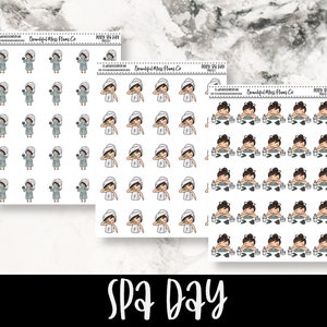 Posey: Spa Day // Planner Stickers // Character Stickers // Pamper Stickers // Spa Stickers