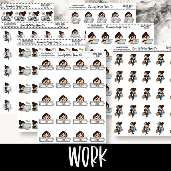 Posey: Work // Planner Stickers // Character Stickers // Work Stickers // Business Stickers