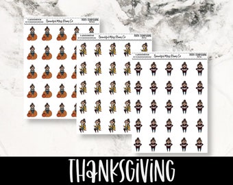 Posey: Thanksgiving // Planner Stickers // Character Stickers // Fall Stickers // Autumn Stickers