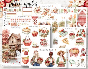 Fall Apples // Journaling Kit // Planner Stickers // Journaling Kit // Bullet Journal // Fall Stickers