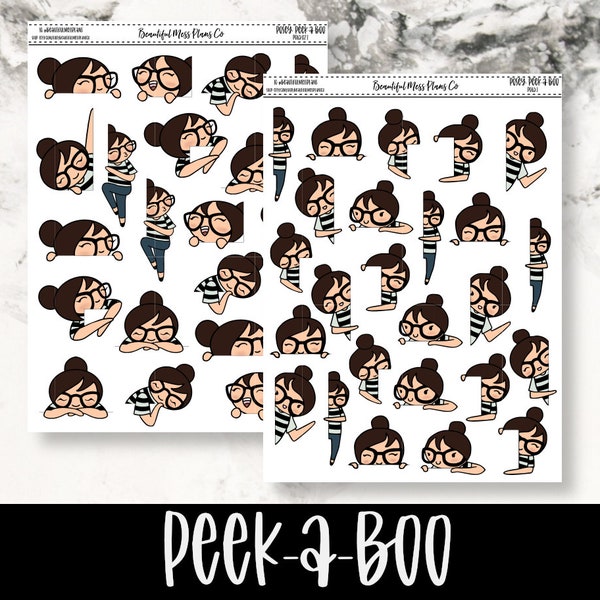 Posey: Peek-a-Boo // Planner Stickers // Character Stickers