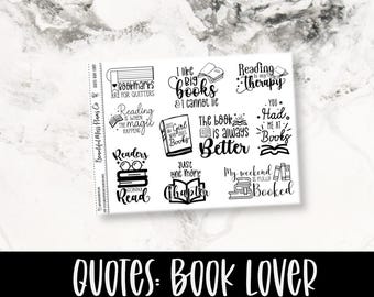 Book Lover Quote Stickers // Planner Stickers // Quote Stickers // Reading Stickers // Book Stickers