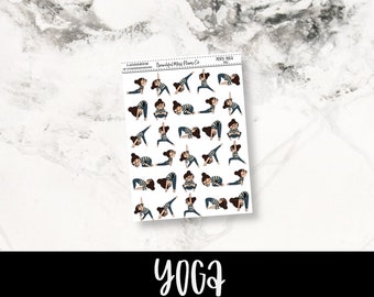 Posey: Yoga // Planner Stickers // Character Stickers // Yoga Stickers // Fitness Stickers // Wellness Stickers
