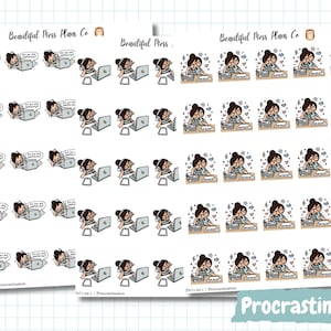 Posey Procrastination Planner Stickers: Procrastinate, Work